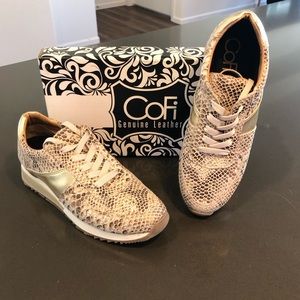 CoFi Genuine Leather size 7.5 Holly Fashion Sneakers gently used org price $140